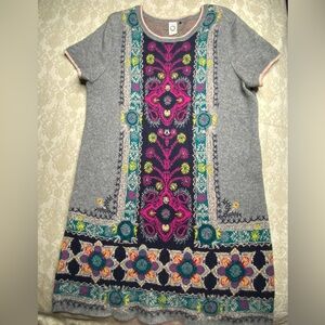 Anthropologie Akemi + Kin Kaleidoscope Sweater Dress Size L Gray Pink Boho